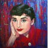 Audrey Hepburn: Acrílico sobre lienzo. Medidas: 60x60.